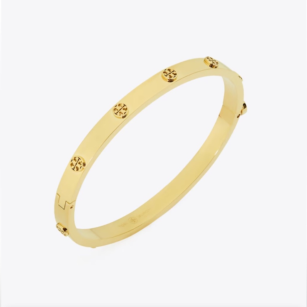 Tory Burch Gold MILLER STUD HINGE BRACELET, 5MM